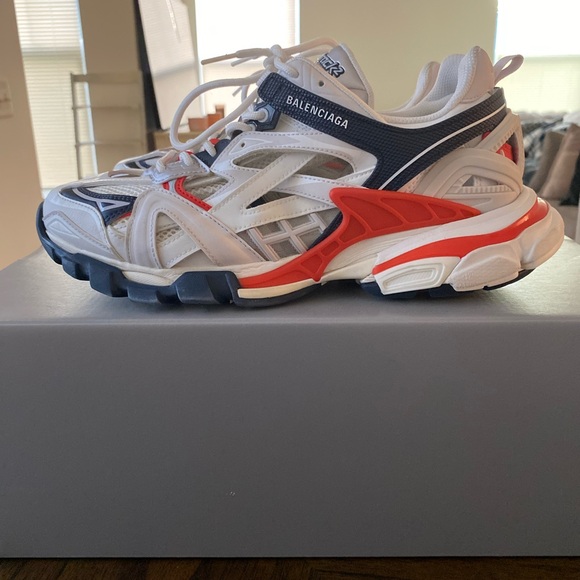 Balenciaga Track.2 Red white and Blue Size 9 Pre-Owned - Picture 4 of 11
